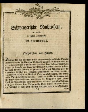 A. 1779. ... Wintermonat