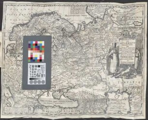 Moscoviae seu Russiae Magnae Generalis Tabula : quâ Lapponia, Norvegia, Suecia, Dania, Polonia Maximaeq. partes Germaniae, Tartariae Turcici Imperii, aliaeq. Regiones adjacentes simul ostenduntur