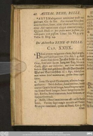De Adverbio Bene & Belle. Cap. XXIIX.