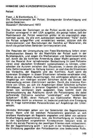 149-156, Hinweise und Kurzbesprechungen
