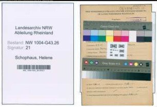 Entnazifizierung Helene Schophaus , geb. 12.08.1911 ()