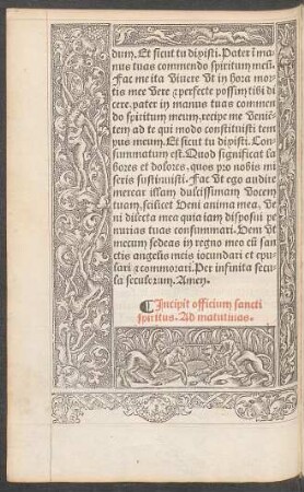 Incipit officium sancti spiritus.