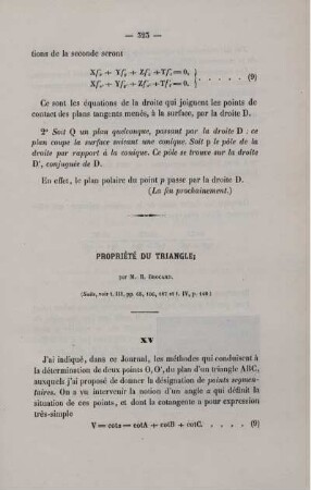 Propriété du triangle.