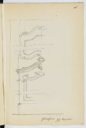 Tür, Geisenheim: Detail (aus: Skizzen- und Fotoalbum 23)