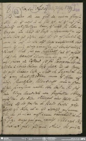 Eigenh. Brief von Ludwig Tieck an August Wilhelm von Schlegel, Berlin, Frühjahr 1799