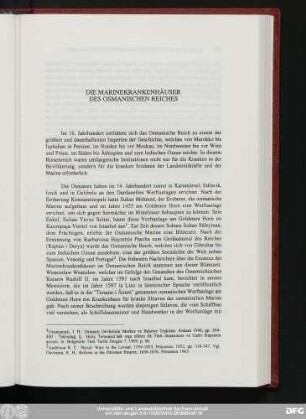 Die Marinekrankenhäuser Des Osmanischen Reiches