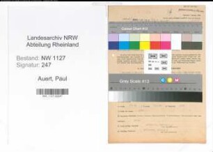 Entnazifizierung Paul Auert , geb. 11.06.1900 (Krankenkraftfahrer)