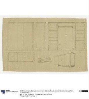 Schlafzimmerschrank (Möbelentwürfe, Schränke), Lichtpause