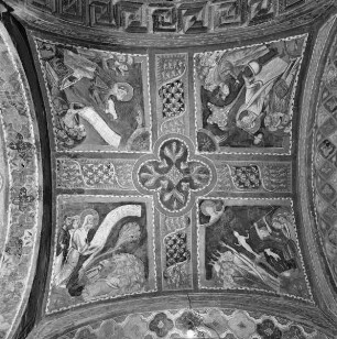 Freskendekoration mit Figuren und Szenen des AT, der Apokalypse, Evangelisten und Heiligen — Szenen aus der Geschichte Samuel