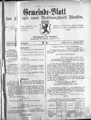 1907,1: No. 1, 6. Januar 1907