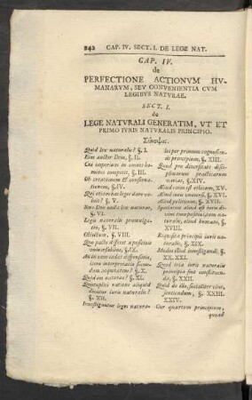 Sect. I. de Lege Naturali Generatim, Ut Et Primo Iuris Naturalis Principio.