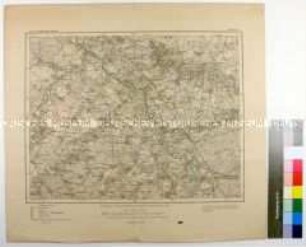 Topographische Karte der Gegend östlich von Oberglogau zwischen Krappitz und Cosel an der Oder sowie Leschnitz im Königreich Preußen