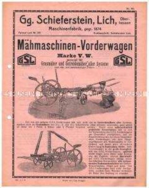 Mähmaschinen-Vorderwagen