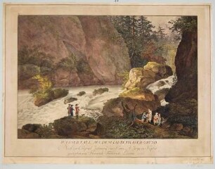Der Wasserfall im Liebethaler Grund an der Wesenitz bei Lohmen in der Sächsischen Schweiz