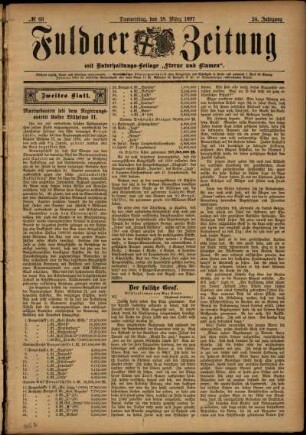 Zweite Ausgabe vom Donnerstag, den 18. März 1897.
