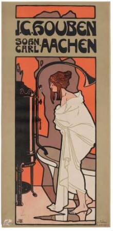 Plakat: Original Houben's Gasöfen, Aachener Badeöfen