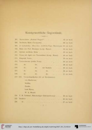 Kunstgewerbliche Gegenstände (Nr. 207-260)