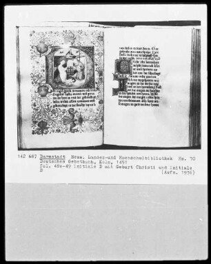 Lochner-Gebetbuch / Deutsches Gebetbuch — Geburt des Kindes, Folio 48verso