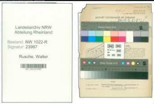 Entnazifizierung Walter Rusche , geb. 23.12.1896 (Vertreter)