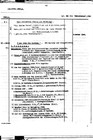 App. 1503: Werke Findeisens (handschriftlich etc.)