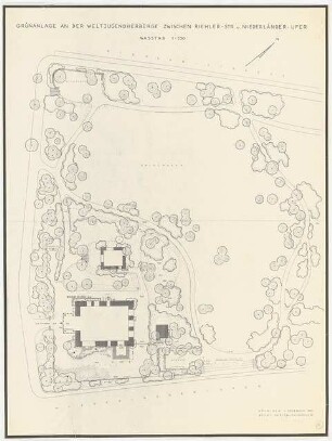 Grünanlage an der Weltjugendherberge, Köln: Grundriss 1:250
