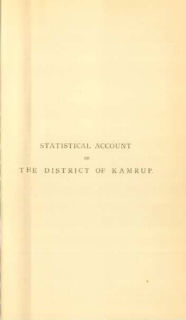 Statistical account of the District of Kamrup