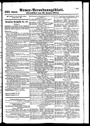 333.Ausgabe. Donnerstag, 21. Januar 1915