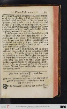 Von dem heiligen Evangelisten Johanne