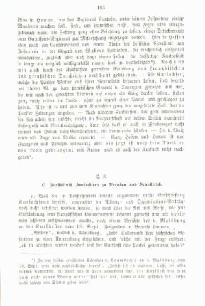 C. Verhältniß Kursachsens zu Preußen und Frankreich.