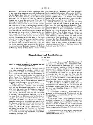 Körperhaltung und Schriftrichtung : (Fortsetzung)