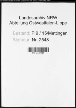 Sterberegister Standesamt Mettingen