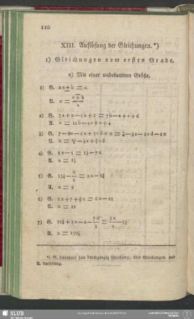 XIII. Auflösung der Gleichungen