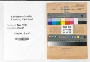 Entnazifizierung Josef Mueller , geb. 04.09.1896 (Bahnsekretaer)