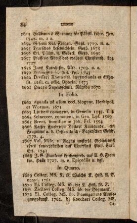 84-100, In Folio. - In Duodecimo.