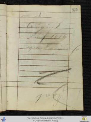 [320r] Notiz (Besitzvermerk?) mit Jahreszahl 1816.