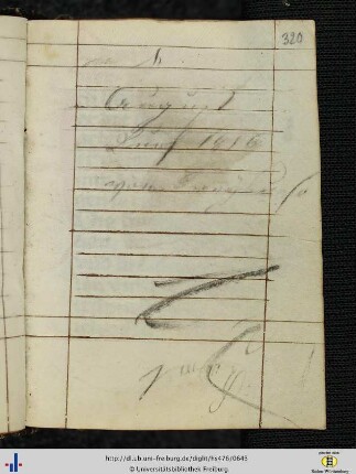[320r] Notiz (Besitzvermerk?) mit Jahreszahl 1816.