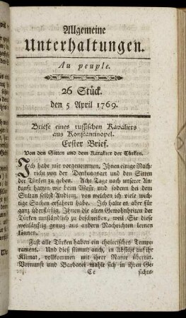 26 Stück. d. 5. April 1769.