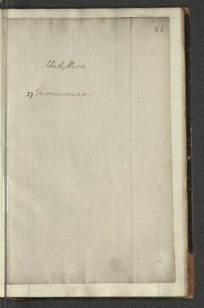 Statistica. 2.) Germaniae.
