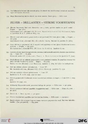 Zilver – Brillanten – Vitrine Voorwerpen (Nr. 736-762)