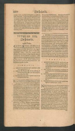 Titulus IIII. De Iniuriis.