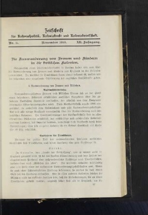 Nr. 11, XII. Jahrgang