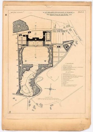 Gartenanlage Krankenhaus Velbert, Velbert: Gestaltung des Geländes: Lageplan 1:1000