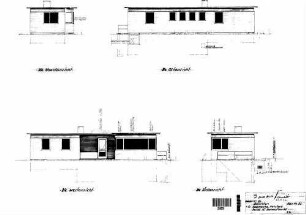 Kornwestheim Pbf: Nebengebäude Bergmeistergebäude Bez.15 Süd und Westansicht