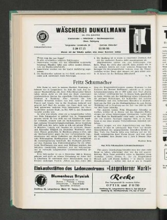 Aus Fritz Schumachers Lebenserinnerungen