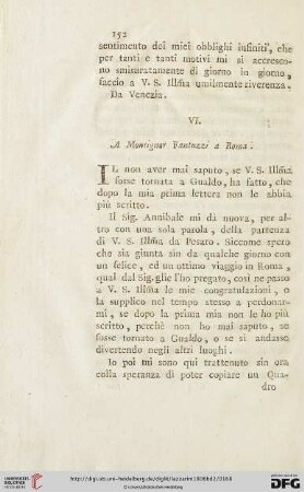 VI. A Monsignor Fantuzzi a Roma