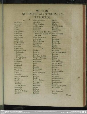 Syllabus Auctorum Citatorum