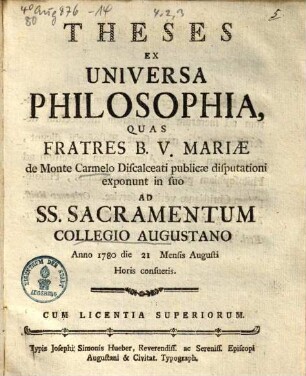 Theses Ex Universa Philosophia