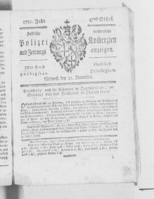 47tes Stück., Ausgabe vom 21. November 1781