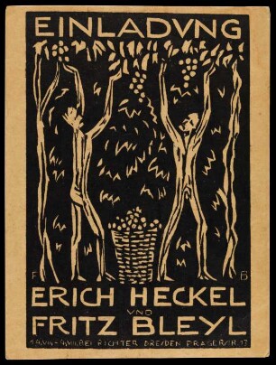 Einladung Erich Heckel und Fritz Bleyl