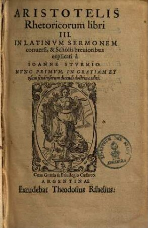 Aristotelis rhetoricorum libri III